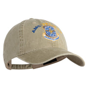 Air Mobility Command Veteran Embroidered Washed Solid Pigment Dyed Cotton Twill Brass Buckle Cap - Khaki OSFM