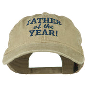 Father of the Year Embroidered Washed Cap