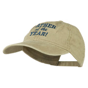 Father of the Year Embroidered Washed Cap