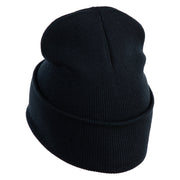 Game On Embroidered 12" Cuffed Knit Long Beanie - Black OSFM