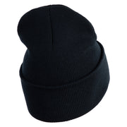 Game On Embroidered 12" Cuffed Knit Long Beanie - Black OSFM