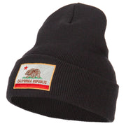 California State Flag Embroidered Long Knitted Beanie