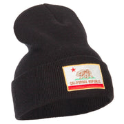 California State Flag Embroidered Long Knitted Beanie