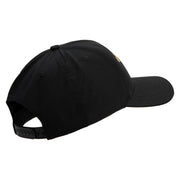 US Marine Corps Veteran Design Embroidered 6 Panel Structured Cotton Twill Cap Made in USA - Black OSFM