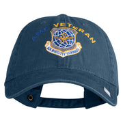 Air Mobility Command Veteran Embroidered Washed Solid Pigment Dyed Cotton Twill Brass Buckle Cap - Navy OSFM