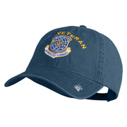 Air Mobility Command Veteran Embroidered Washed Solid Pigment Dyed Cotton Twill Brass Buckle Cap - Navy OSFM