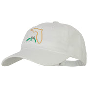 Florida Orange Blossom with Map Embroidered Unstructured Washed Cap