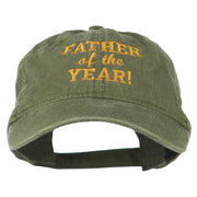 Father of the Year Embroidered Washed Cap