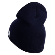 Golden Dolphin US Submarine Veteran Symbol Embroidered Heavyweight Classic Knit Short Beanie - Navy OSFM