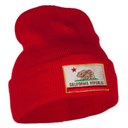 California State Flag Embroidered Long Knitted Beanie