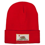 California State Flag Embroidered Long Knitted Beanie