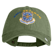 Air Mobility Command Veteran Embroidered Washed Solid Pigment Dyed Cotton Twill Brass Buckle Cap - Olive OSFM
