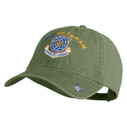 Air Mobility Command Veteran Embroidered Washed Solid Pigment Dyed Cotton Twill Brass Buckle Cap - Olive OSFM