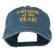 Father of the Year Embroidered Washed Cap