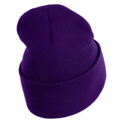 Game On Embroidered 12" Cuffed Knit Long Beanie - Purple OSFM