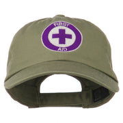 First Aid Logo Embroidered Pigment Dyed Cotton Cap