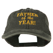 Father of the Year Embroidered Washed Cap