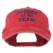 Father of the Year Embroidered Washed Cap