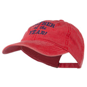 Father of the Year Embroidered Washed Cap