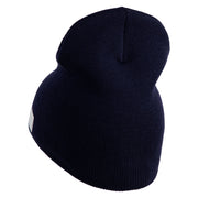 US Submarine Veteran Symbol Embroidered Heavyweight Classic Knit Short Beanie - Navy OSFM
