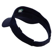 China Bamboo Symbols Embroidered Cotton Twill Sun Visor - Navy OSFM