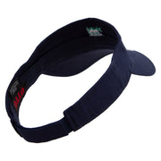 China Bamboo Symbols Embroidered Cotton Twill Sun Visor - Navy OSFM