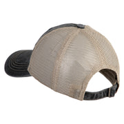 Dubai Skyline Embroidered Pigment Dyed Mesh Cap - Black-Khaki OSFM