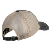Dubai Skyline Embroidered Pigment Dyed Mesh Cap - Black-Khaki OSFM