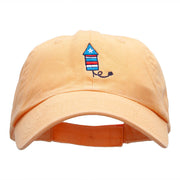 Patriotic Firework Bike Embroidered Cotton Twill Cap