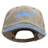 Whale Floating Logo Embroidered Pigment Dyed Wash Cap - Khaki-Navy OSFM