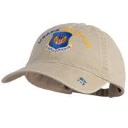 US Air Forces in Europe Veteran Embroidered Washed Solid Pigment Dyed Cotton Twill Brass Buckle Cap - Khaki OSFM