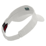 China Bamboo Symbols Embroidered Cotton Twill Sun Visor - White OSFM