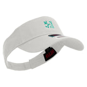 China Bamboo Symbols Embroidered Cotton Twill Sun Visor - White OSFM