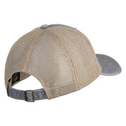 Dubai Skyline Embroidered Pigment Dyed Mesh Cap - Grey-Khaki OSFM