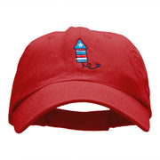 Patriotic Firework Bike Embroidered Cotton Twill Cap