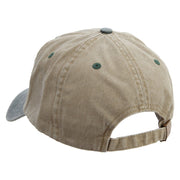 Whale Floating Logo Embroidered Pigment Dyed Wash Cap - Khaki-Green OSFM