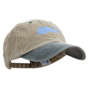 Whale Floating Logo Embroidered Pigment Dyed Wash Cap - Khaki-Green OSFM