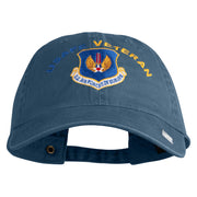 US Air Forces in Europe Veteran Embroidered Washed Solid Pigment Dyed Cotton Twill Brass Buckle Cap - Navy OSFM