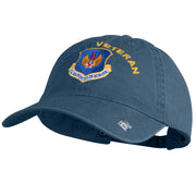 US Air Forces in Europe Veteran Embroidered Washed Solid Pigment Dyed Cotton Twill Brass Buckle Cap - Navy OSFM