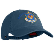 US Air Forces in Europe Veteran Embroidered Washed Solid Pigment Dyed Cotton Twill Brass Buckle Cap - Navy OSFM