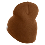 US Submarine Veteran Symbol Embroidered Heavyweight Classic Knit Short Beanie - Caramel OSFM
