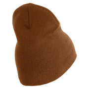 US Submarine Veteran Symbol Embroidered Heavyweight Classic Knit Short Beanie - Caramel OSFM