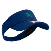 China Bamboo Symbols Embroidered Cotton Twill Sun Visor - Royal OSFM