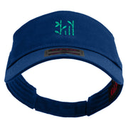 China Bamboo Symbols Embroidered Cotton Twill Sun Visor - Royal OSFM