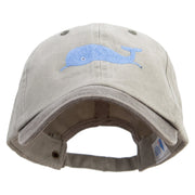 Whale Floating Logo Embroidered Pigment Dyed Wash Cap - Beige-Brown OSFM