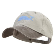 Whale Floating Logo Embroidered Pigment Dyed Wash Cap - Beige-Brown OSFM