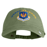 US Air Forces in Europe Veteran Embroidered Washed Solid Pigment Dyed Cotton Twill Brass Buckle Cap - Olive OSFM