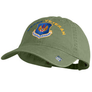 US Air Forces in Europe Veteran Embroidered Washed Solid Pigment Dyed Cotton Twill Brass Buckle Cap - Olive OSFM