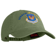 US Air Forces in Europe Veteran Embroidered Washed Solid Pigment Dyed Cotton Twill Brass Buckle Cap - Olive OSFM