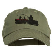 Fishing in Boat Embroidered Pet Spun Cap